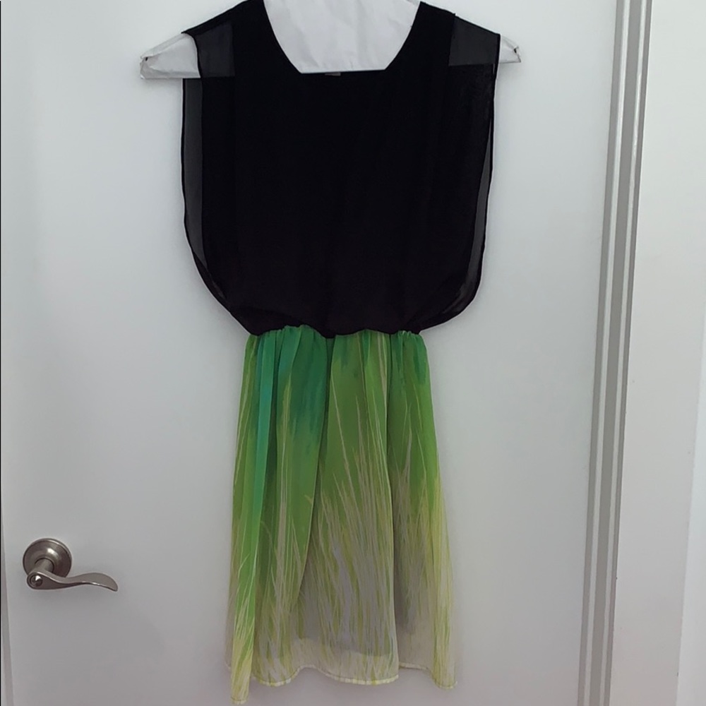 Black and green dress